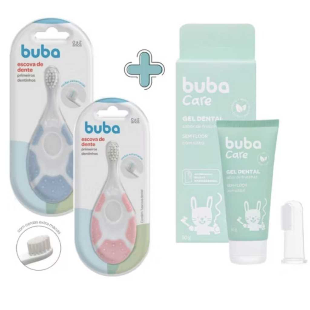 Kit Dental Infantil Buba Primeiros Dentinhos Sem Flúor
