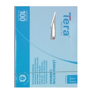 Caixa 100 Lâminas De Bisturi Carbono Nº 11 Tera Medical Estéril Ponta Aguda Podologia Estética Cirúrgica Com Anvisa em Oferta na Shopee