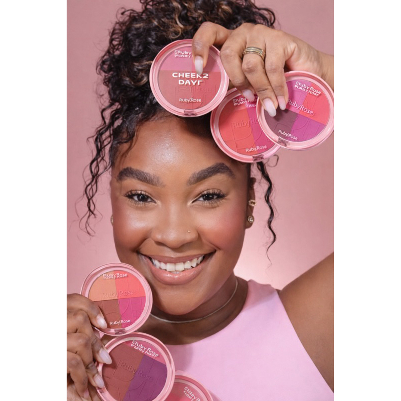 Blush Compacto Dual Cheeks Ruby Rose – Duas Cores, Alta Pigmentação e Efeito Natural