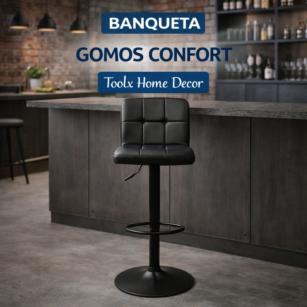 Banqueta Dublin Gomos Confort Estofada Altura Ajustável Envio Imediato – Toolx Home Decor