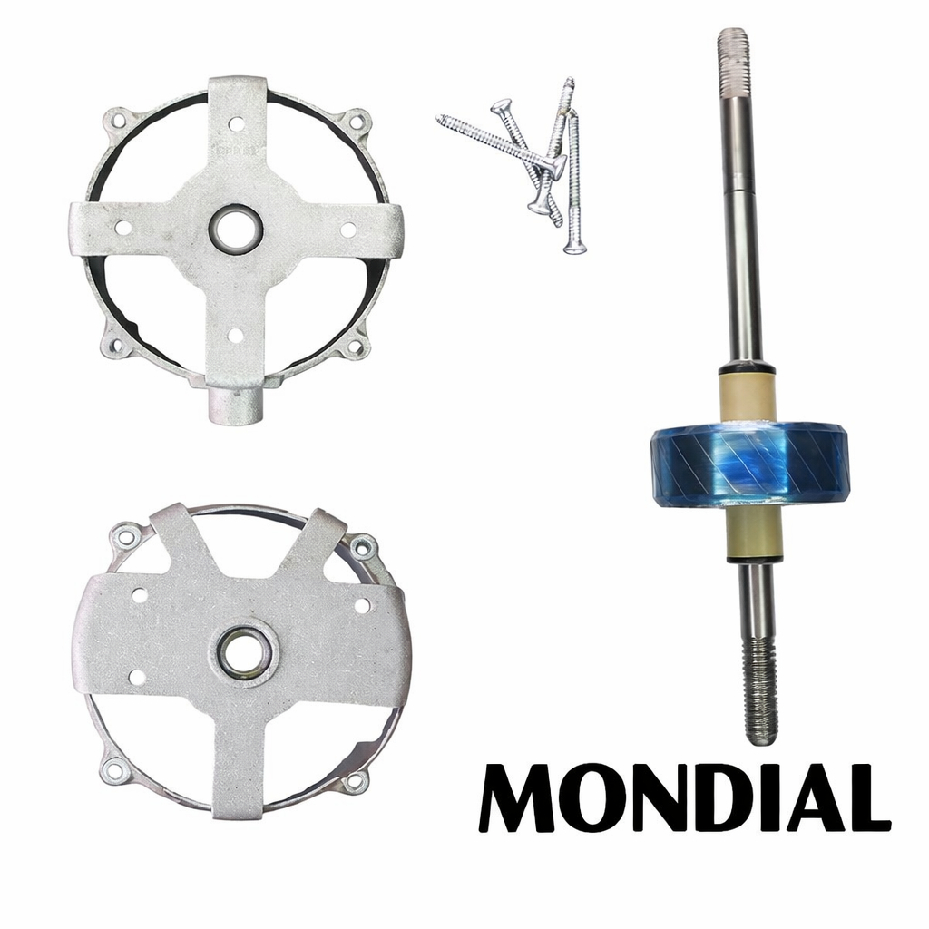 Eixo Rotor Completo E Mancal Traseiro Dianteiro Kit Para Motores  De Ventilador Mondial 30 Cm