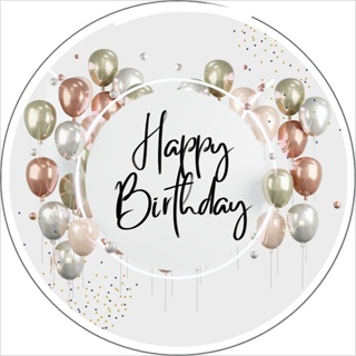 Painel Redondo 50cm Happy Birthday – Capa Decorativa com Elástico para Festa em Oferta na Shopee