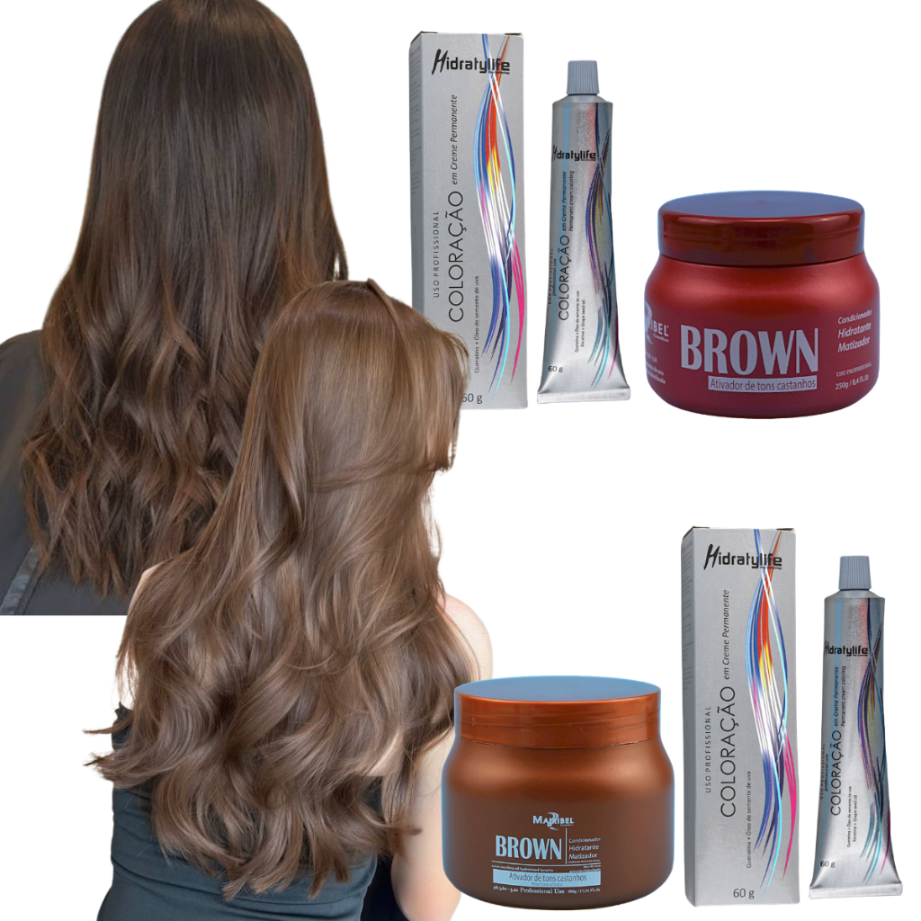 Kit Tinta Mairibel 4.0 Castanho Médio + Matizador Brown | Castanho Clássico