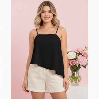 Blusa Feminina Regata Alcinha Assimétrica Tecido Duna Blusinha Feminina Assimétrica em Oferta na Shopee