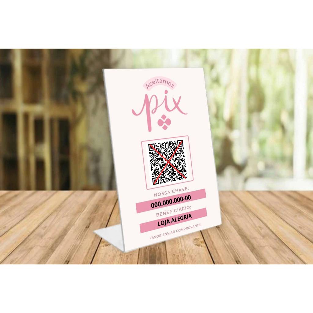 Placa Pix Display Simples para Pagamentos Personalizada