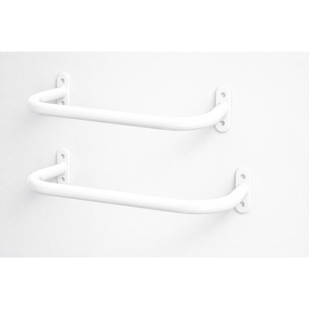 Barra De Apoio Em Aço Mini Corrimão De Parede BRANCO - 2 Peças