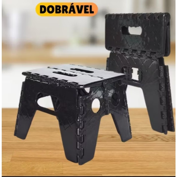 Banquinho Dobrável De Plástico Pequeno Reforçado Até 100kg em Oferta na Shopee