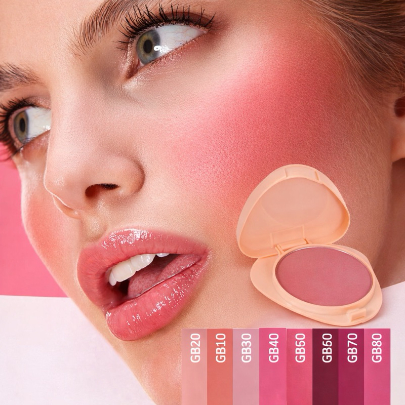 Blush Compacto Aveludado Glass Ruby Rose Original – Alta Pigmentação e Acabamento Natural