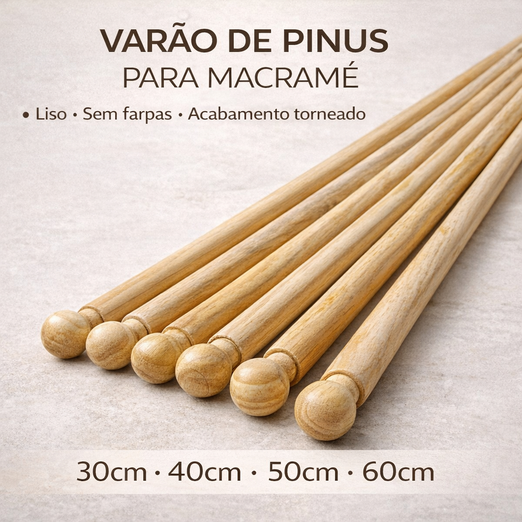 Varão Suporte de Macramê de Pinus | Para Painéis de Macramê em Oferta na Shopee