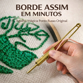 Agulha Mágica Ponto Russo Original 15cm | Agulha Bordado Russo Talagarça Punch Needle em Oferta na Shopee