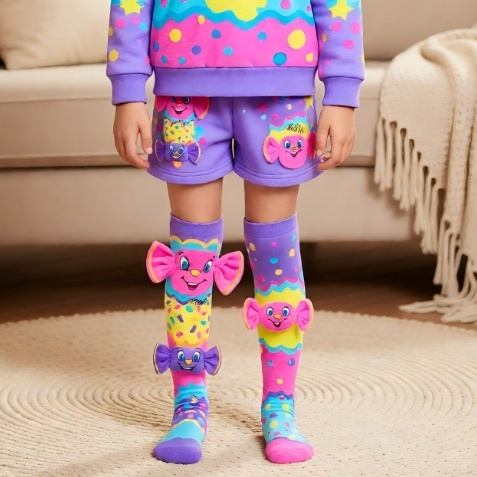 Meias Menina Infantis 3D Com Desenho Animado–Meias Até O Joelho Com Estampa 3D Presente Perfeito Para Meninas em Oferta na Shopee