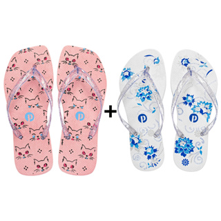 Kit Chinelo Feminino Estampas Confortável Passeio em Oferta na Shopee