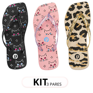 Kit Chinelo Feminino Leve Estampado Macio em Oferta na Shopee