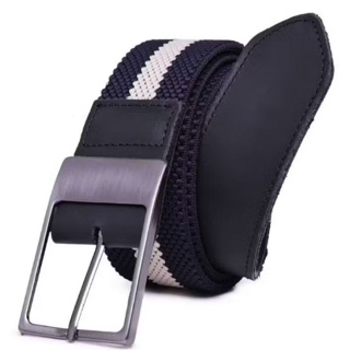 Cinto Masculino Plus Size Tecido Flexível Acabamento Ponteira Em Couro Ajuste Fivela Confortável,executivo Versátil... em Oferta na Shopee