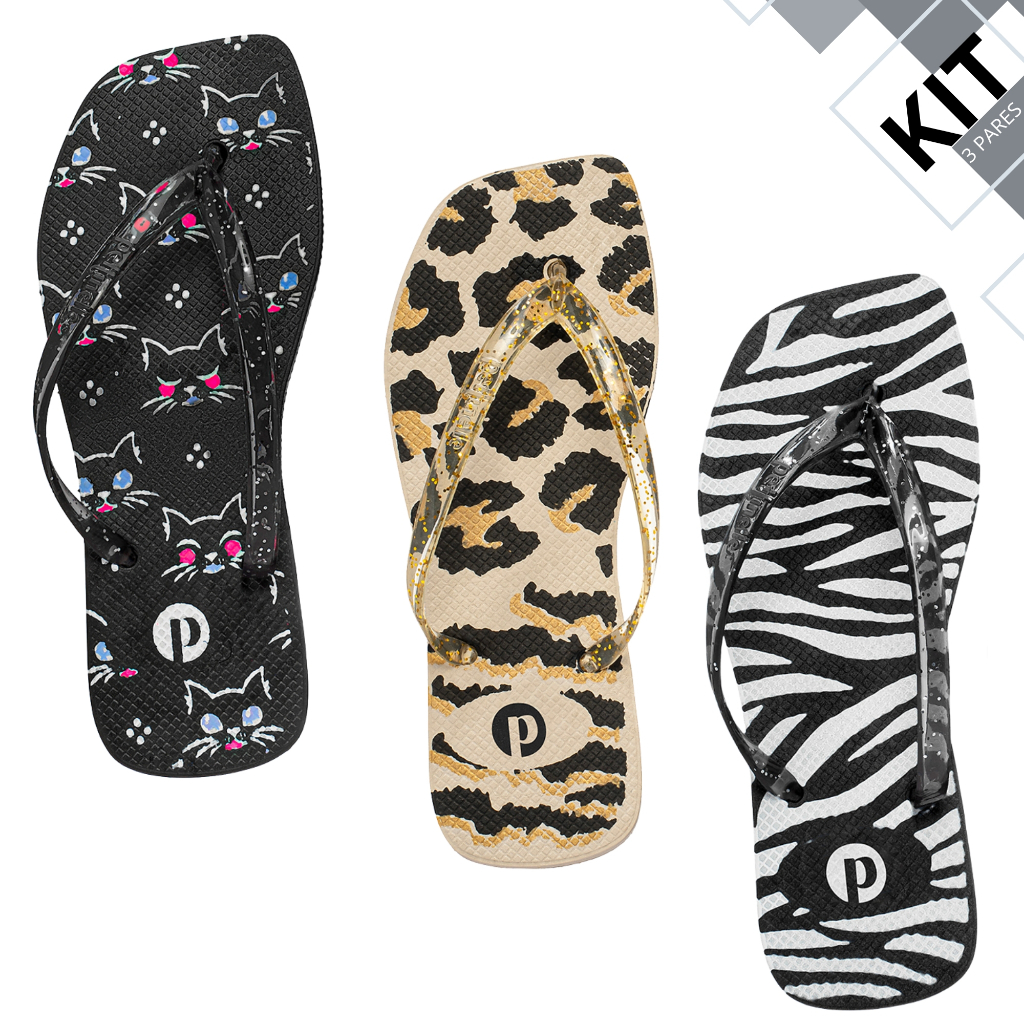 Kit Chinelo Feminino Macio Leve Flexivél em Oferta na Shopee