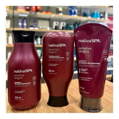 Kit Nativa Spa Ameixa Negra: Shampoo+condicionador+ Leave-in