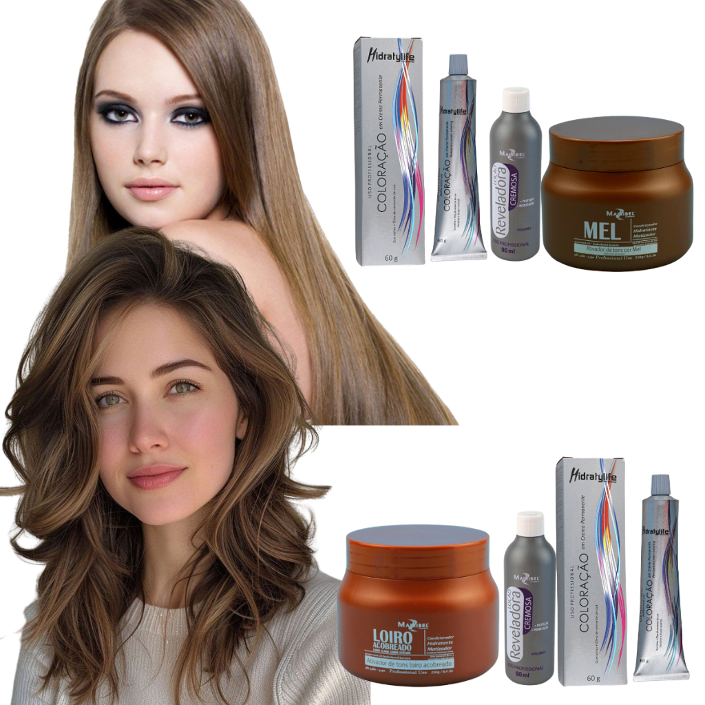 Kit Completo Tinta Mairibel 7.0 Loiro Médio + Ox + Matizador 250g