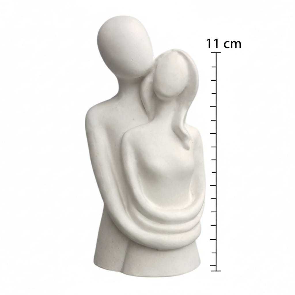 casal Escultura Casal Moderno 11 cm Em Gesso Cru
