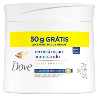 Máscara De Tratamento 2 Em 1 Dove Reconstrução e Aminoácido 320g em Oferta na Shopee