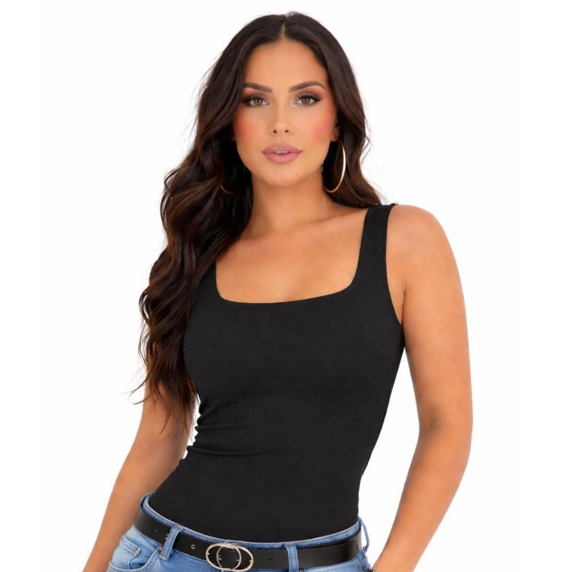 Blusa regata feminino decote quadrado suplex Verao Premium blusinha sem Manga Blogueira