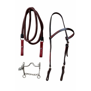 Kit Montaria, Cabeçada de Couro Legítimo + Rédea + Freio Água Choca Inox em Oferta na Shopee