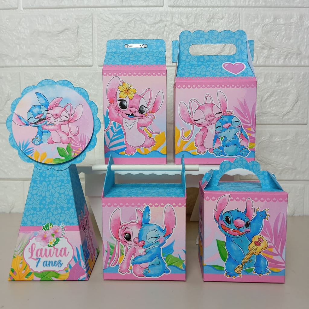 ENVIO RÁPIDO Kit Festa Stitch e Angel Lembrancinha Aniversário Infantil - PEGUE E MONTE