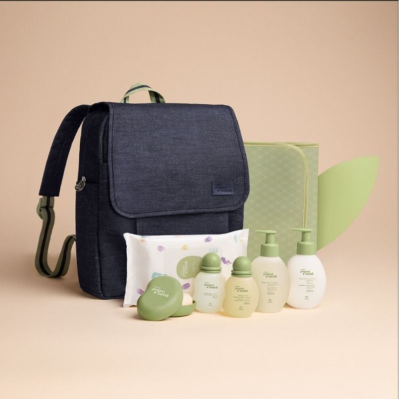 Conjunto Papai e Bebe com mochila e trocador (7 produtos)