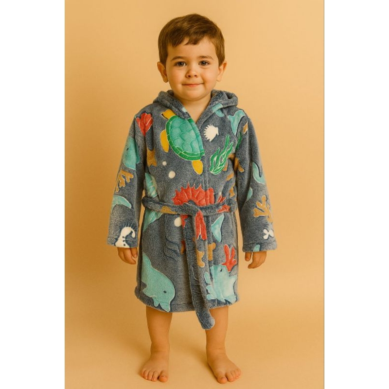 Roupão Infantil de Microfibra Unissex – Brilha no Escuro, Secagem Rápida e Toque Suave