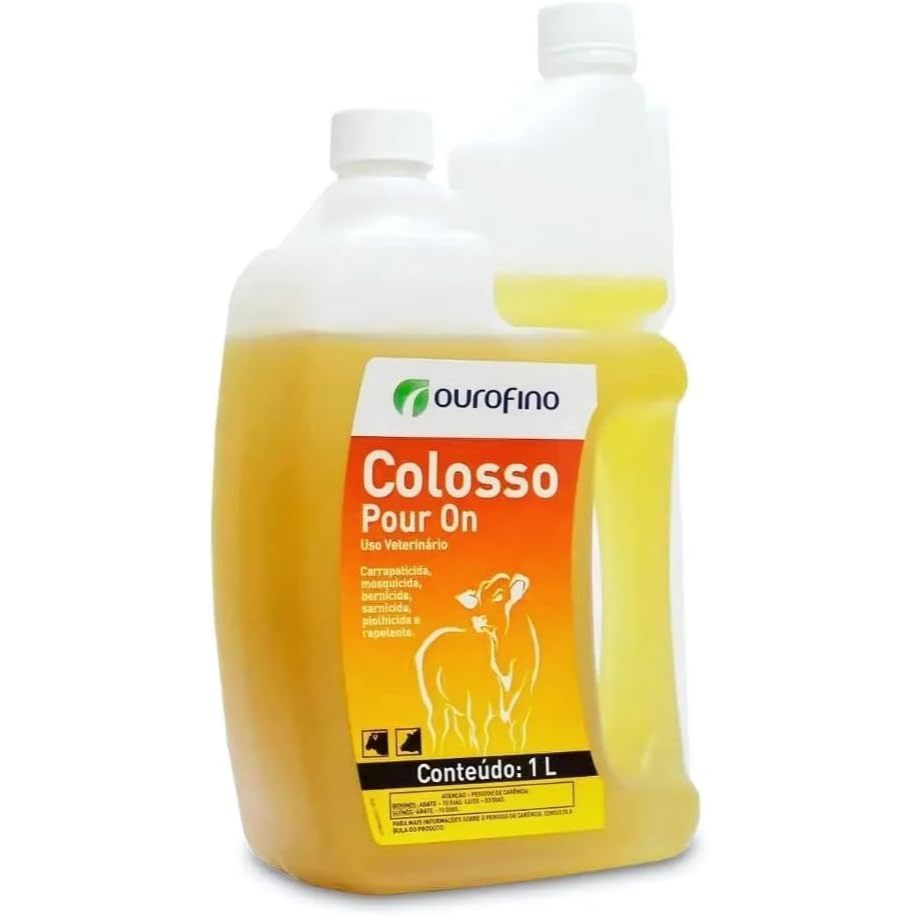 Colosso Pour On 1 Litro Ouro Fino Carrapatos Bernes Insetos