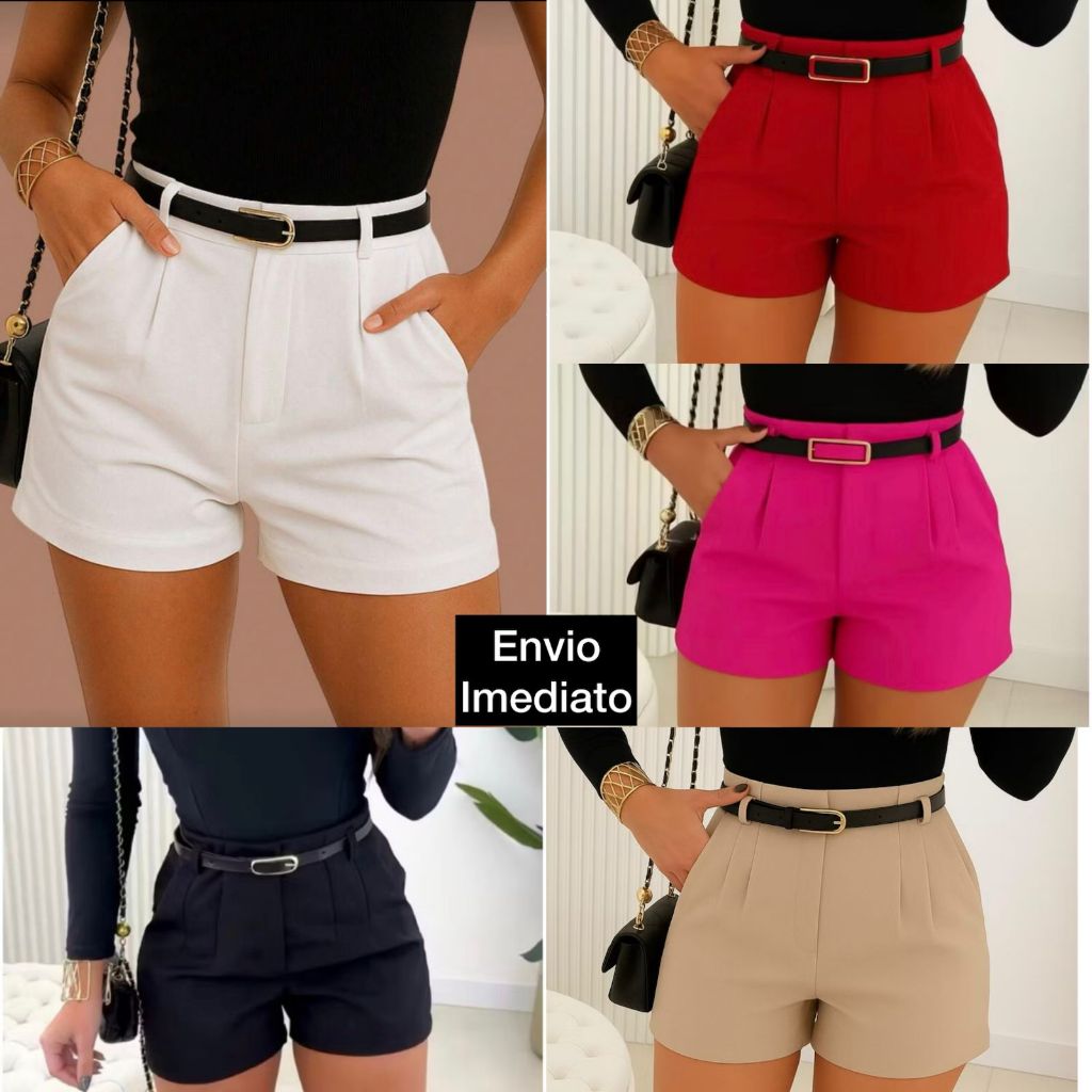 SHORT ALFAIATARIA PREMIUM ENVIO IMEDIATO em Oferta na Shopee