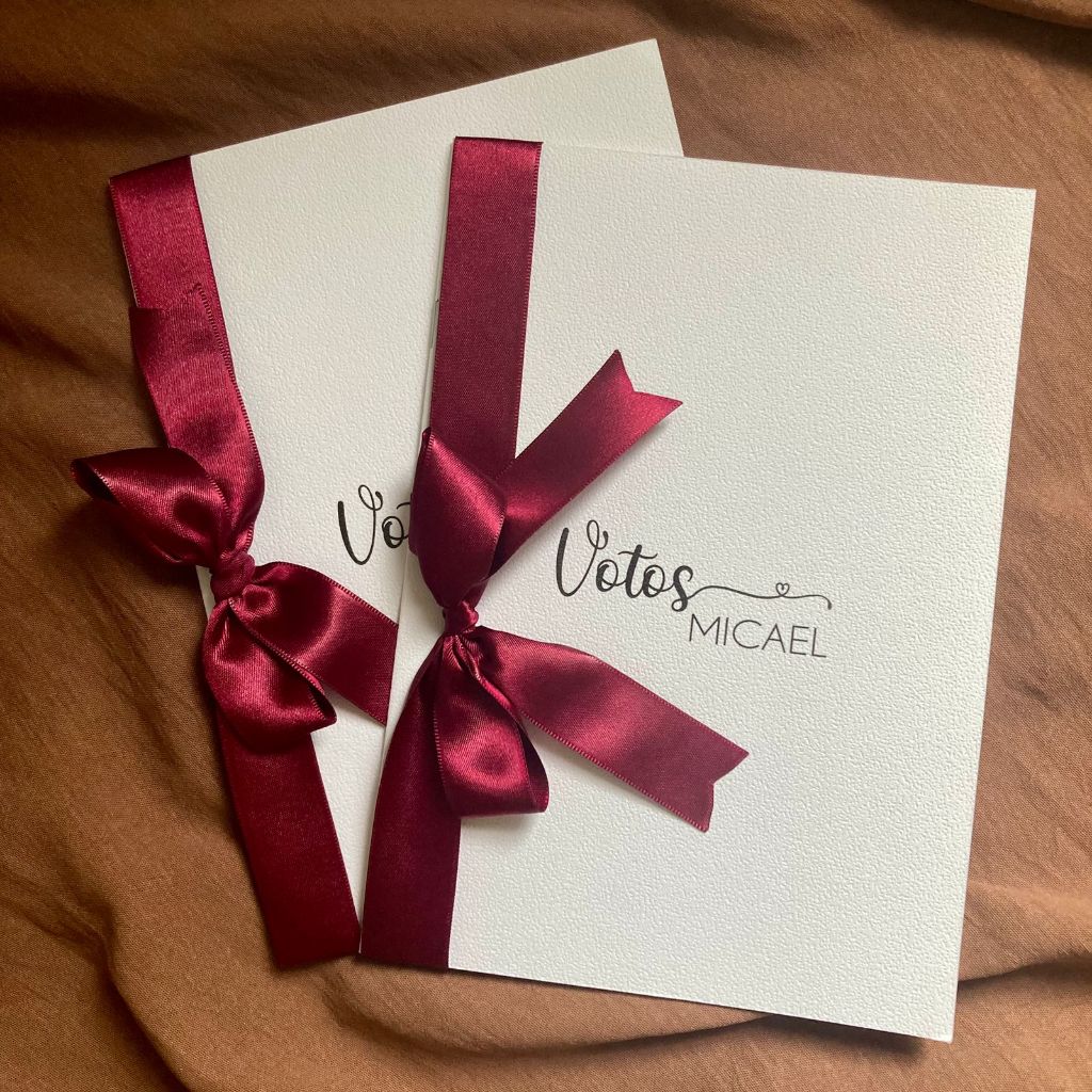 2 unidades de Caderno de Votos para Noiva e Noivo Personalizado na Cor Marsala para Casamento