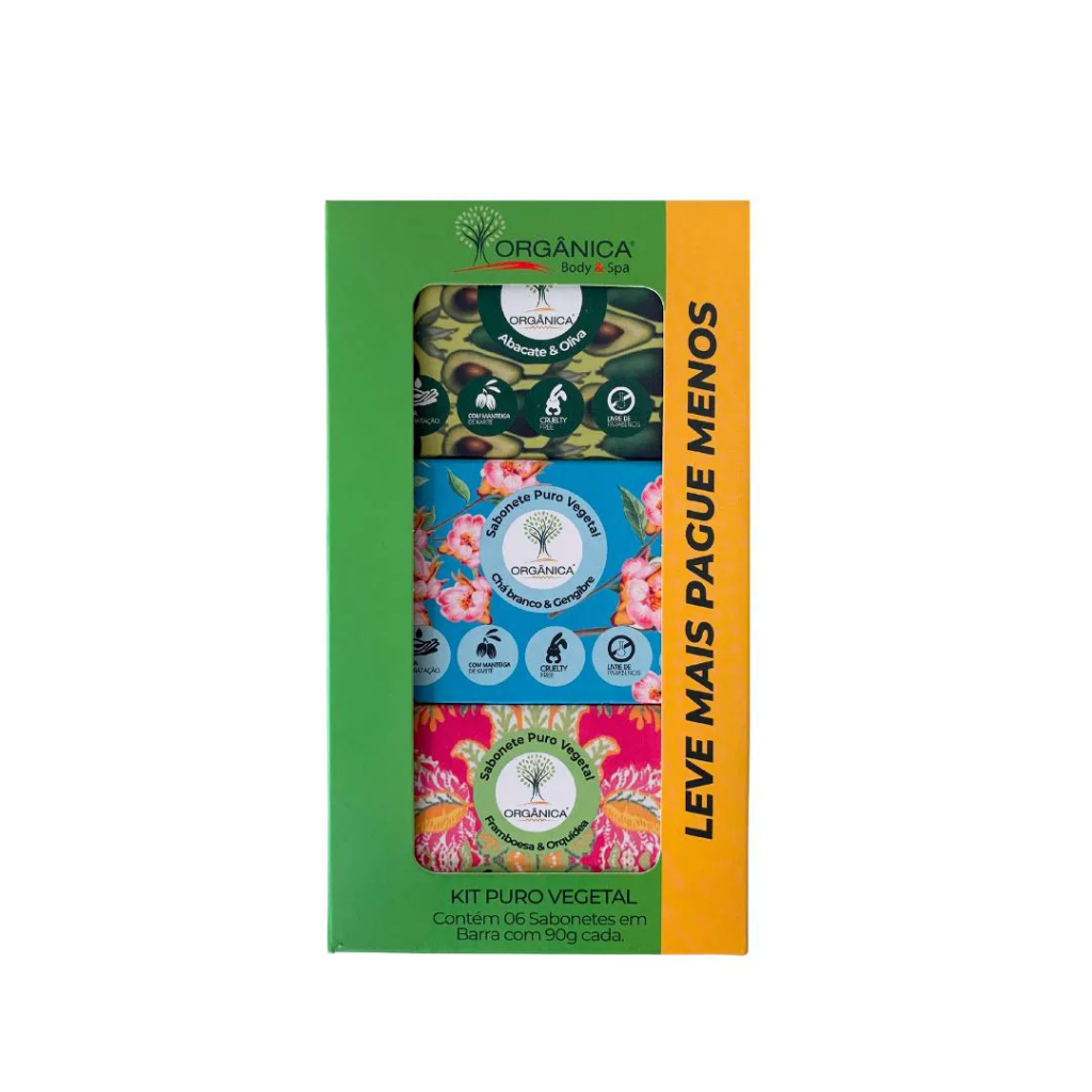 Kit Sabonete Puro Vegetal Leva Mais Pague Menos - Orgânica