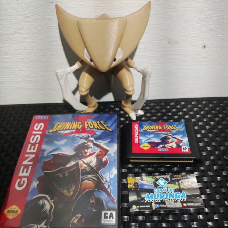 Shining Force 2 - SALVANDO - Mega Drive - USA - Carcaça nova - label nova - Caixa de plástico preta padrão Sega