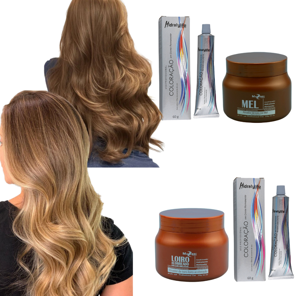 Kit Tinta de Cabelo Mairibel 8.0 Louro Claro + Matizador 250g