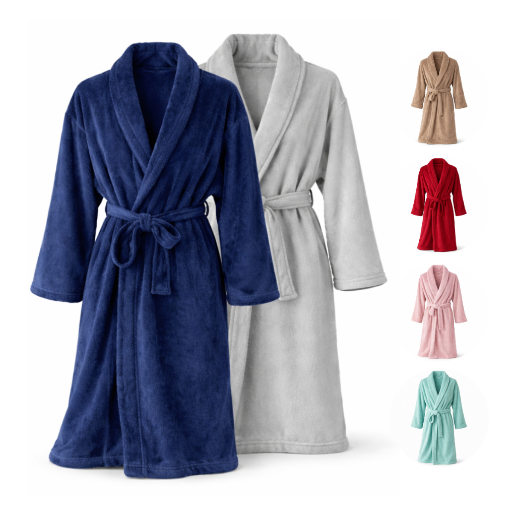 Roupão Plush Microfibra Adulto Extra Macio Unissex Várias Cores Tamanho M e G