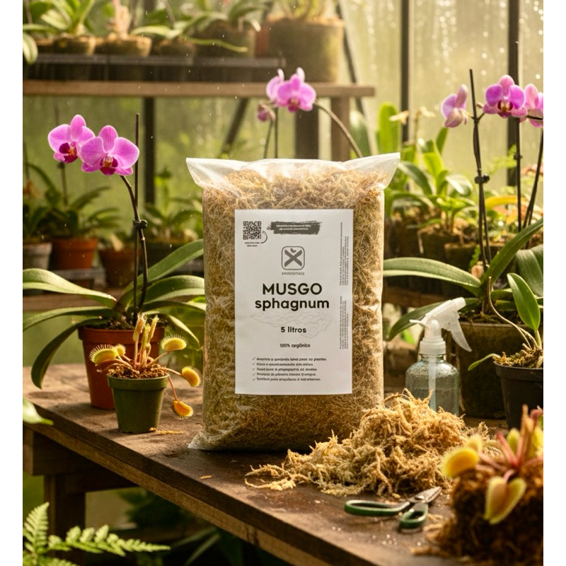 Musgo Sphagnum 100% Natural Tratado - Substrato para Orquídeas e Plantas