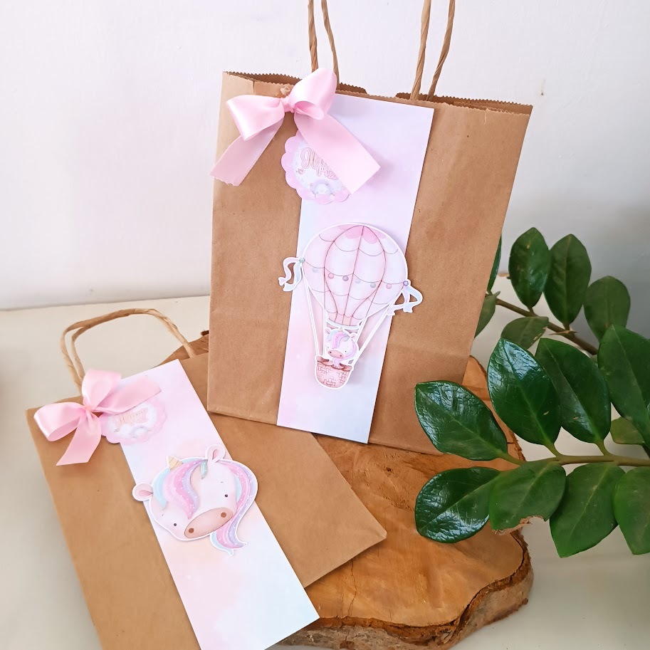 Sacola Surpresa Unicórnio Aquarela Personalizados |Lembrancinhas | Decoração Infantil | Aniversário