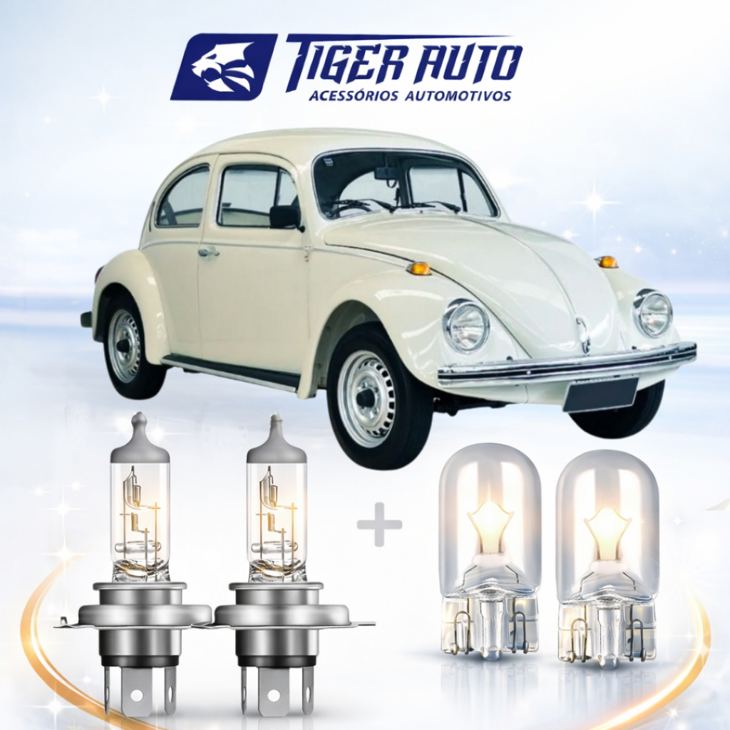 Lâmpada farol BAIXO / ALTO + LANTERNA FUSCA par 1950 ATÉ 1996