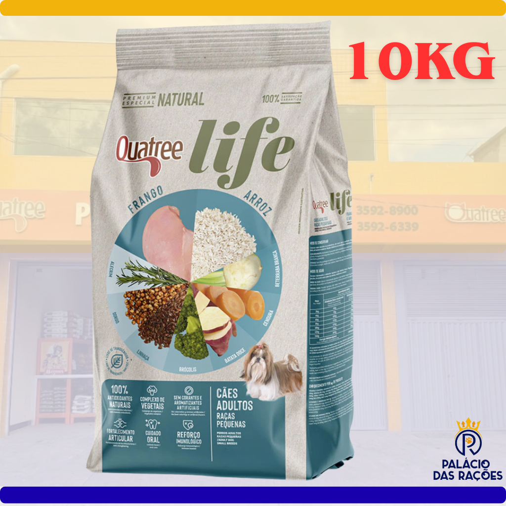 Ração Quatree Life Adulto Raça Pequena Frango e Arroz 10KG