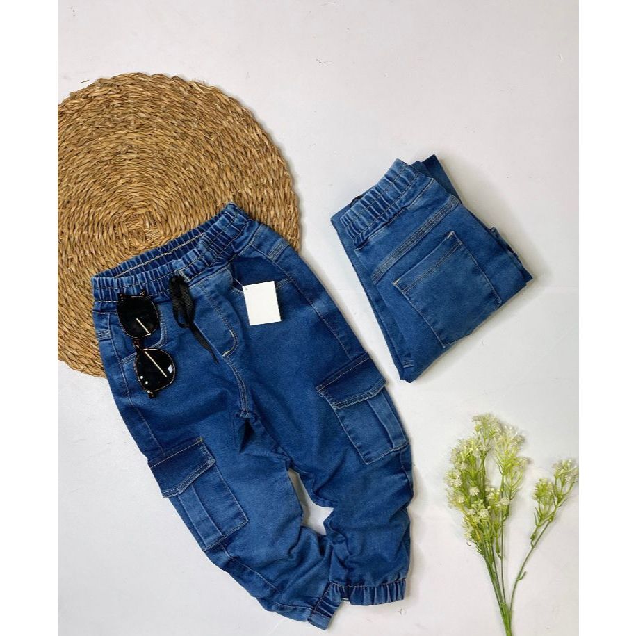 Calça Infantil Juvenil Menino Cargo Jeans em Oferta na Shopee