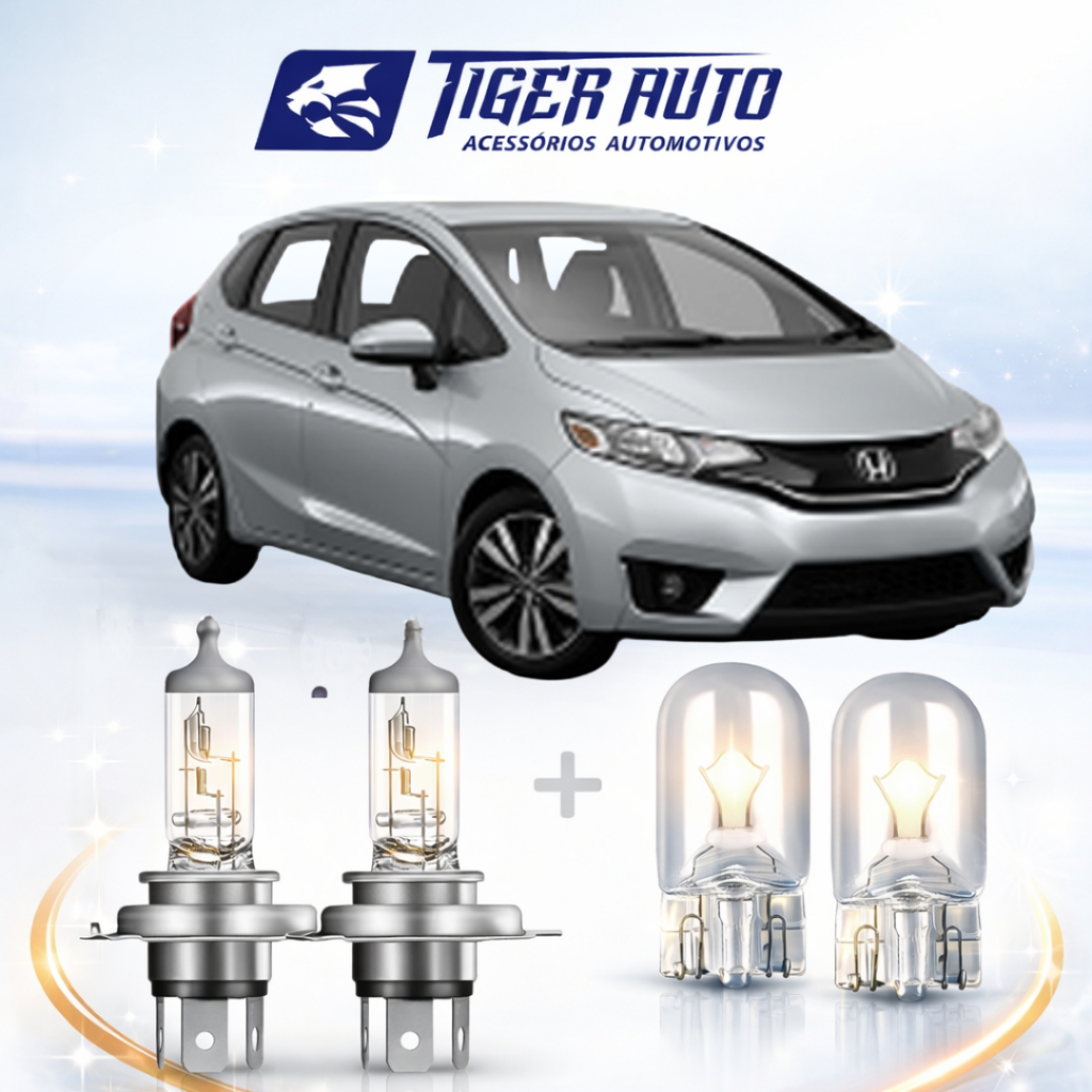 Lampada farol BAIXO / ALTO + LANTERNA FIT 2003 ATÉ 2017