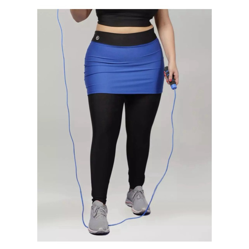 Calça Legging Fitness Feminina Plus Size com Saia para Treino e Academia