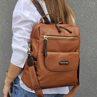 Pavão de Ouro Mochila Bolsa Feminina Couro PU Reforçada Original Faculdade Trabalho Elegante anti furto viagem moderna em Oferta na Shopee