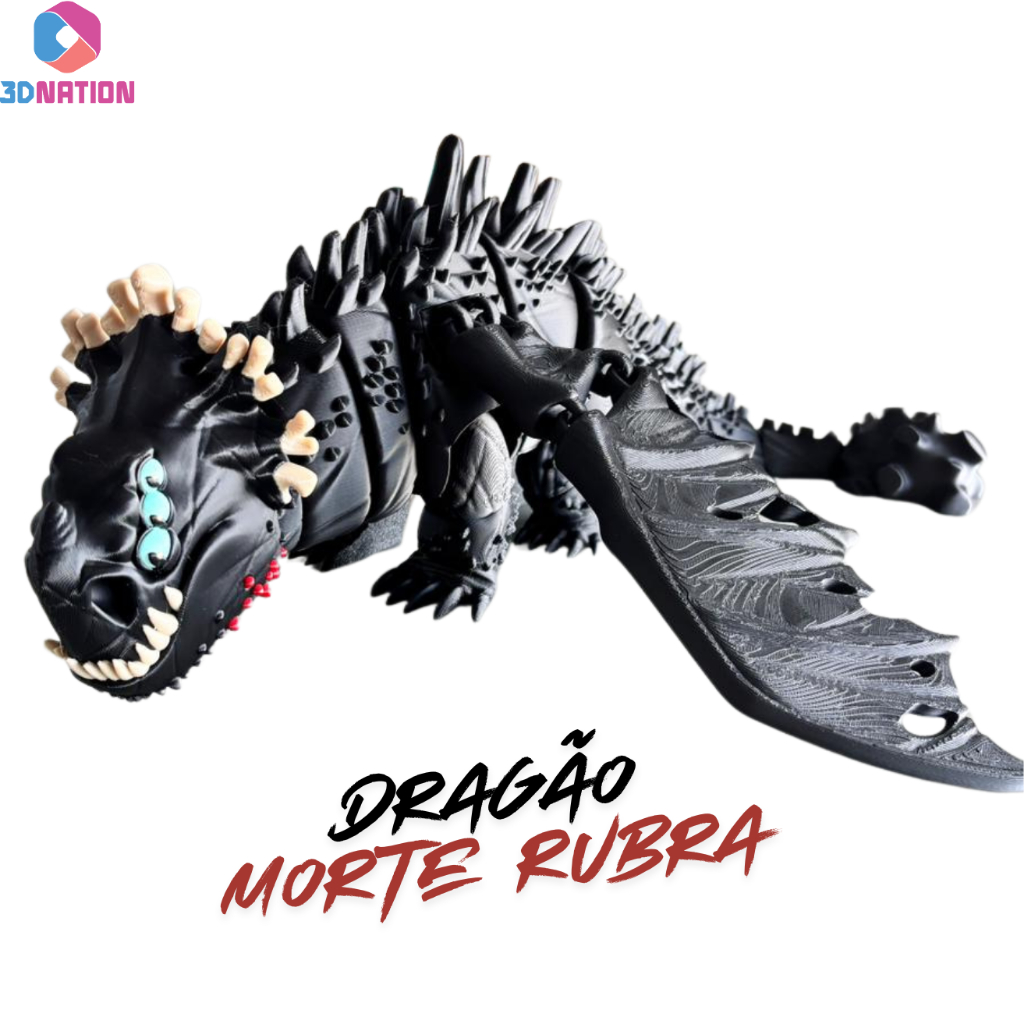 Boneco Dragão Morte Rubra Como Treinar seu Dragão Red Death Articulado Banguela Grande
