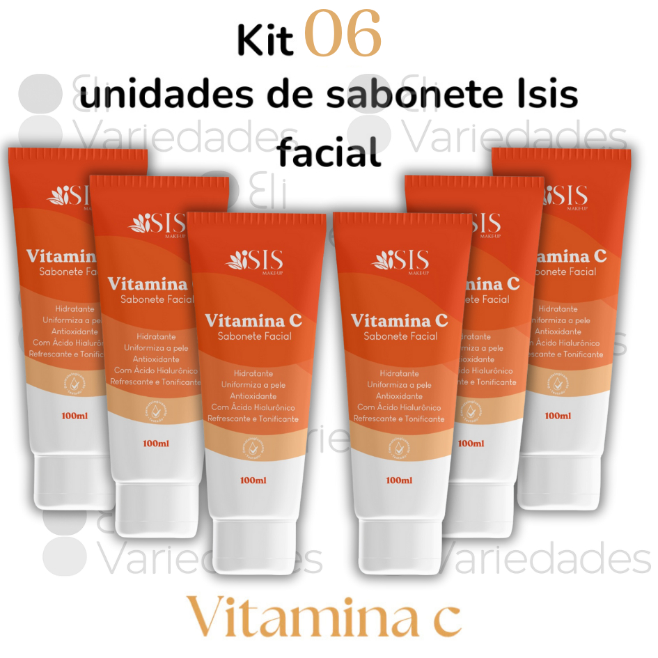 Kit 6 Sabonete Isis 100ml Vitamina C, Isis