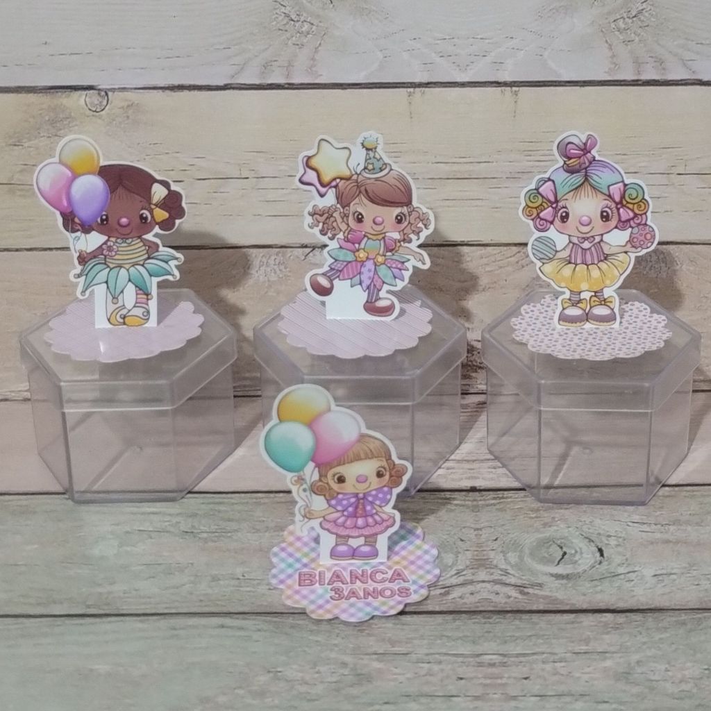 Aplique em Pé 3D Circo Palhacinhas Festa Infantil Personalizado Nome  Idade  Decoração  Lembrancinha