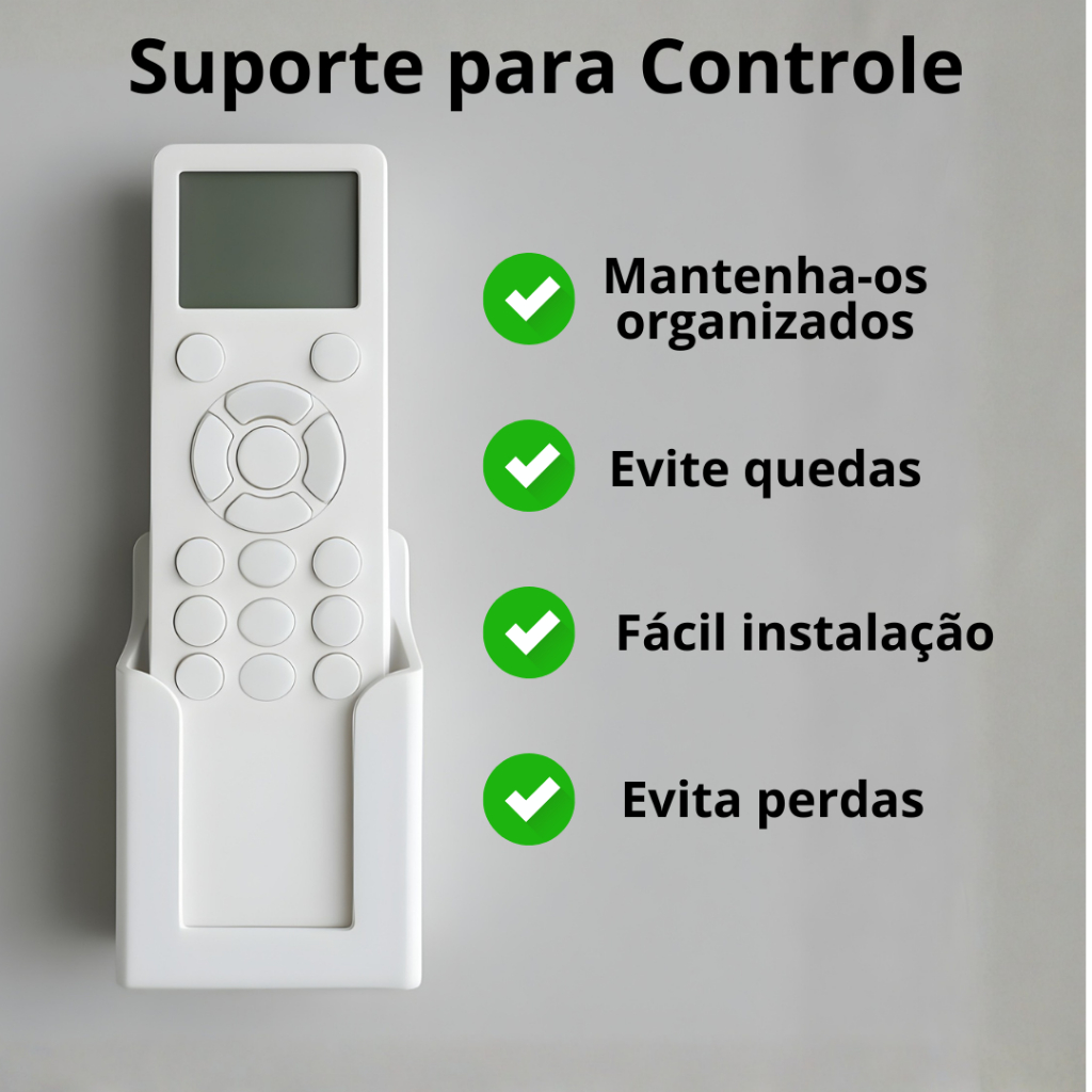 Suporte de Parede Para Controle Remoto Ar Tv Ventilador Universal Organizador