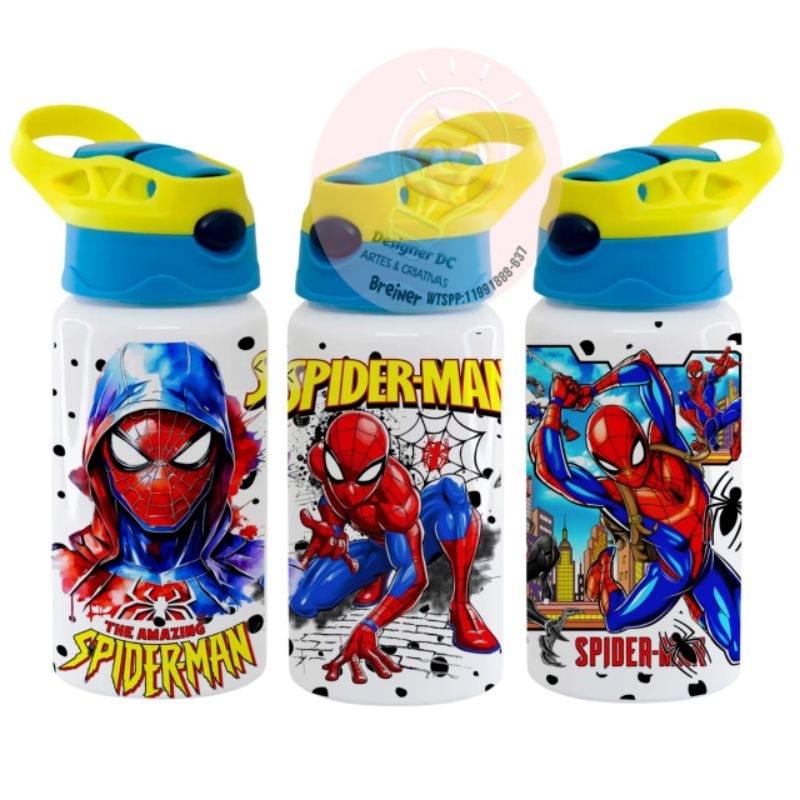 Garrafa térmica personalizada homem aranha infantil