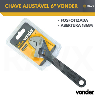 Chave Inglesa Ajustável 6” Vonder – Fosfatizada – Aço Carbono – Abertura até 18mm em Oferta na Shopee