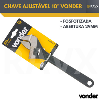 Chave Inglesa Ajustável 10” Vonder – Fosfatizada – Aço Carbono – Abertura até 29mm em Oferta na Shopee